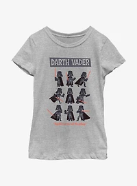 Star Wars Darth Vader Pose Collage Youth Girls T-Shirt