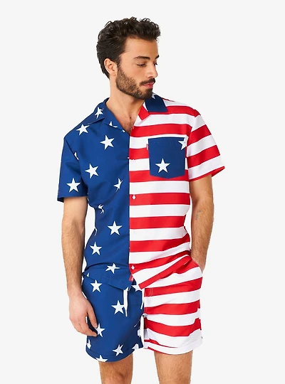 McSummer Short Sleeve Button-Up and Shorts Summer Set