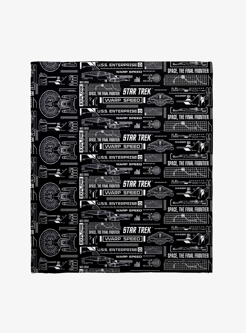 Star Trek Blueprint Throw Blanket