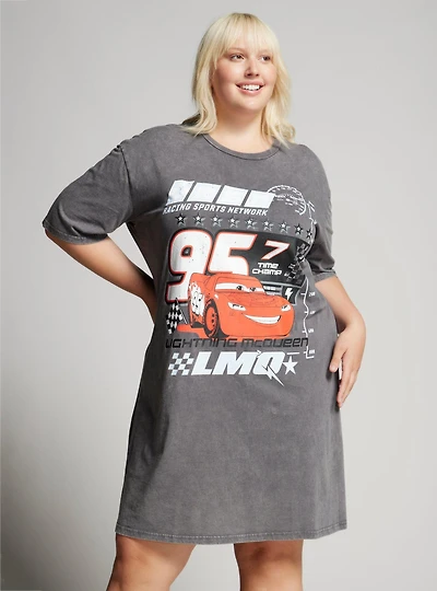 Disney Pixar Cars Lightning McQueen Plus T-Shirt Dress — BoxLunch Exclusive