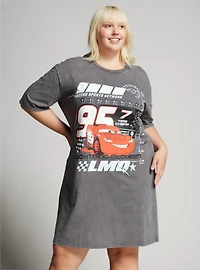 Disney Pixar Cars Lightning McQueen Plus T-Shirt Dress — BoxLunch Exclusive