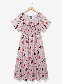 Studio Ghibli Kiki's Delivery Service Floral Kiki Allover Print Smocked Midi Dress — BoxLunch Exclusive