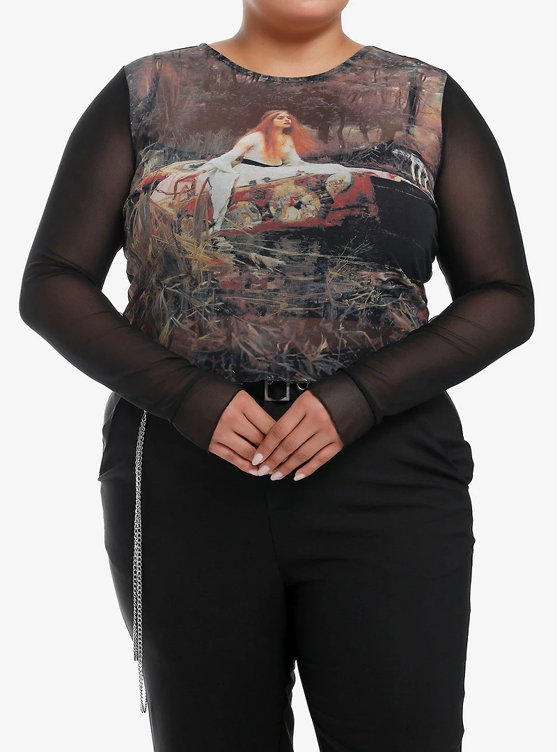 The Lady Of Shalott Mesh Girls Twofer Long-Sleeve Top Plus Size