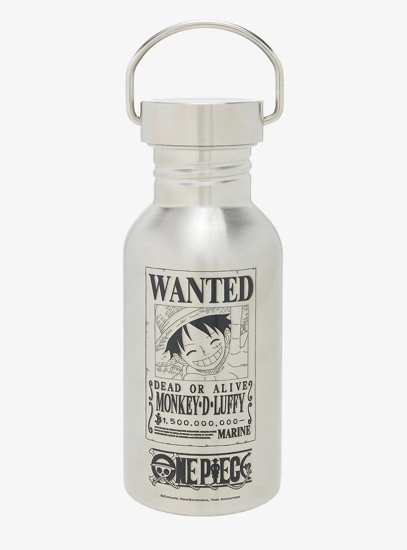 One Piece Luffy Wanted Poster Water Bottle