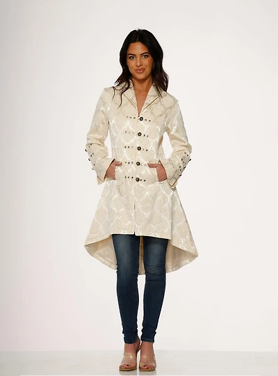 Off-White Brocade Coat