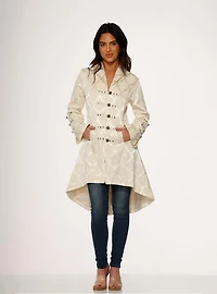 Off-White Brocade Coat