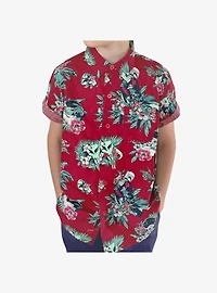 Star Wars The Mandalorian Mythosaur Bouquet Youth Woven Button-Up