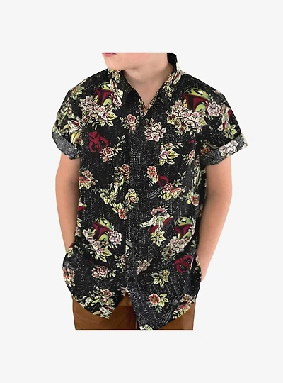 Star Wars Boba Fett Floral Youth Woven Button-Up