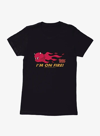 Hot Stuff The Little Devil I'm On Fire Womens T-Shirt