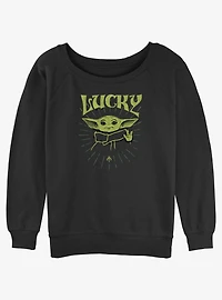 Star Wars The Mandalorian Force Of Luck Girls Slouchy Sweatshirt