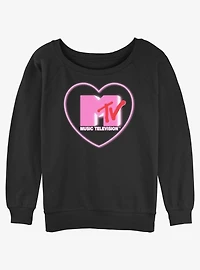 MTV Heart Love Logo Girls Slouchy Sweatshirt
