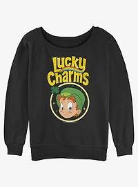 Lucky Charms Lucky Leprechaun Girls Slouchy Sweatshirt