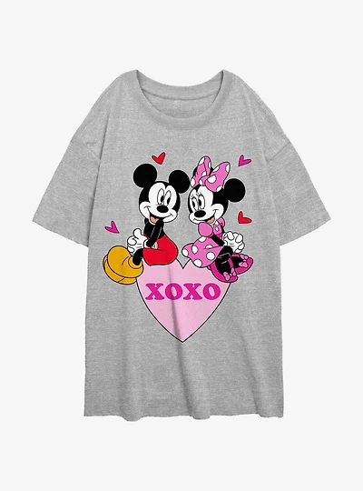 Disney Mickey Mouse & Minnie Mouse Xoxo Girls Oversized T-Shirt