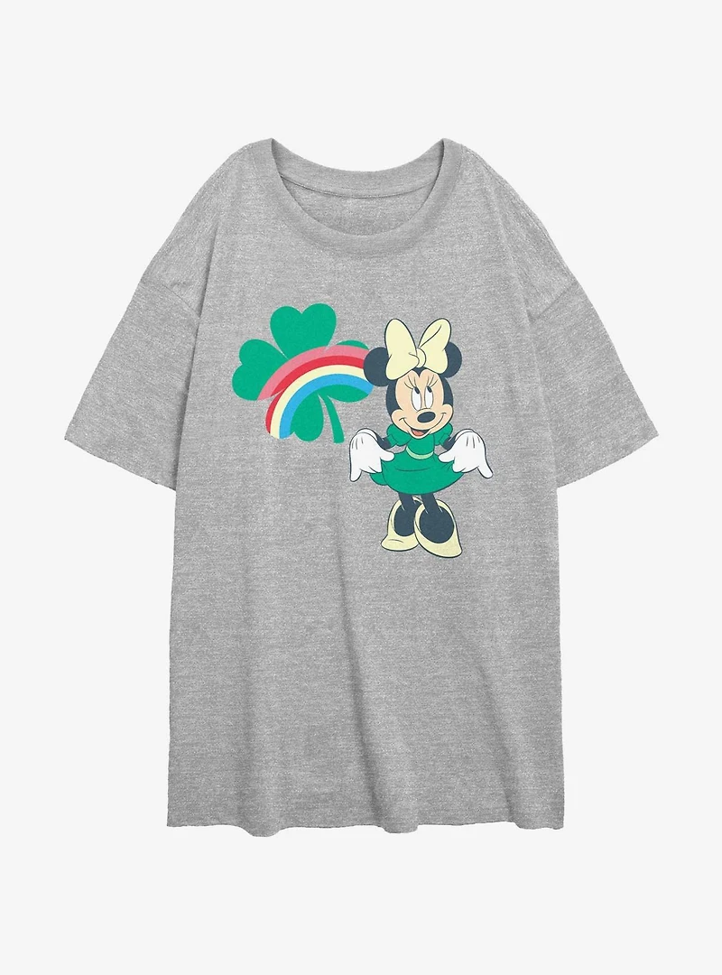 Disney Minnie Mouse Clover Rainbow Girls Oversized T-Shirt