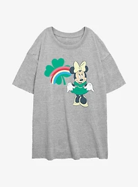 Disney Minnie Mouse Clover Rainbow Girls Oversized T-Shirt
