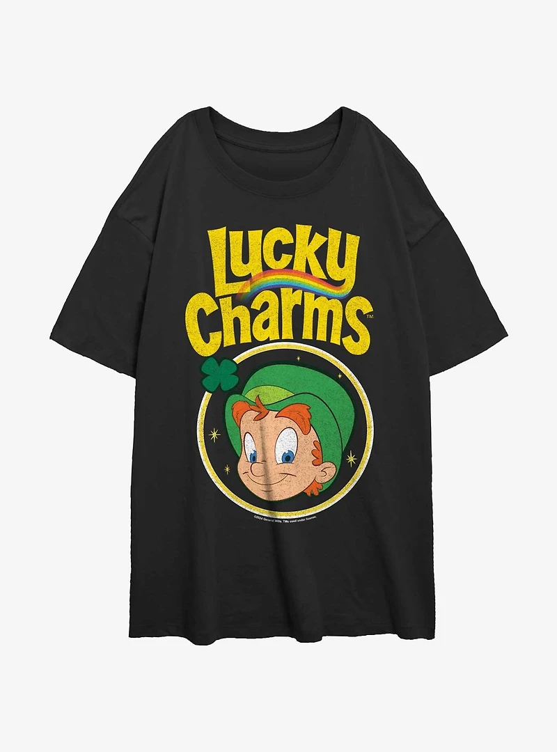 Lucky Charms Leprechaun Girls Oversized T-Shirt