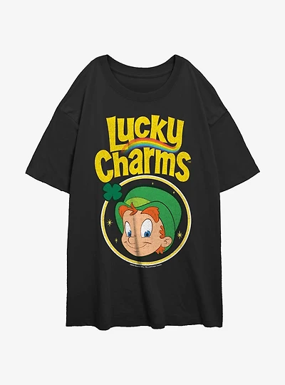 Lucky Charms Leprechaun Girls Oversized T-Shirt