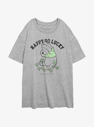 Disney Winnie The Pooh Happy Go Lucky Girls Oversized T-Shirt