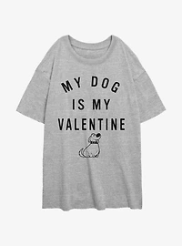 Disney Pixar Up Valentine Dug Girls Oversized T-Shirt