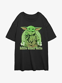 Star Wars The Mandalorian Little Green Cutie Girls Oversized T-Shirt