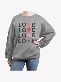 Star Wars The Mandalorian Grogu Love Girls Oversized Sweatshirt