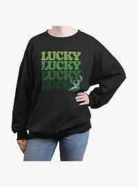 Disney Lilo & Stitch Lucky Stitch Girls Oversized Sweatshirt