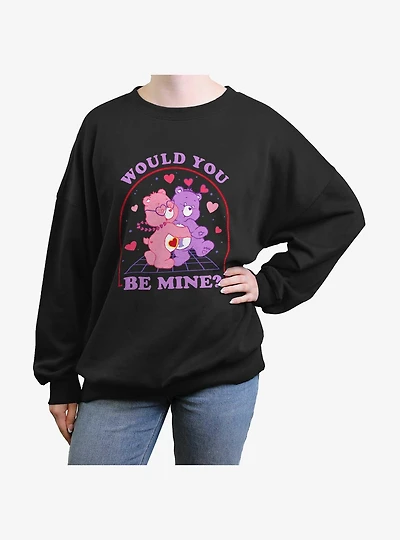Care Bears Love-A-Lot Bear & Share Bear Would You Be Mine Girls Oversized Sweatshirt