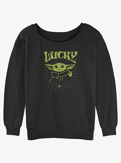 Star Wars The Mandalorian Force Of Luck Womens Slouchy Sweatshirt