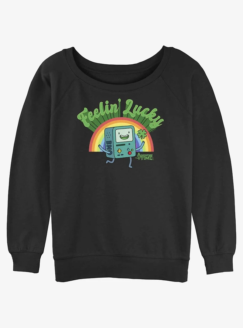 Adventure Time Lucky BMO Womens Slouchy Sweatshirt