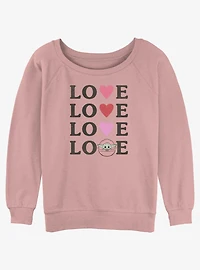 Star Wars The Mandalorian Grogu Love Womens Slouchy Sweatshirt