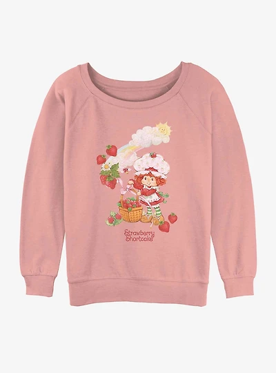 Strawberry Shortcake Basket Womens Slouchy Sweatshirt