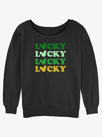 Disney Mickey Mouse Lucky Ears Womens Slouchy Sweatshirt