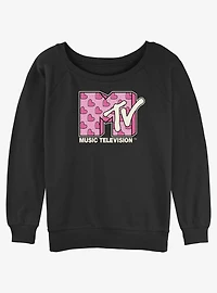 MTV Heart Logo Womens Slouchy Sweatshirt