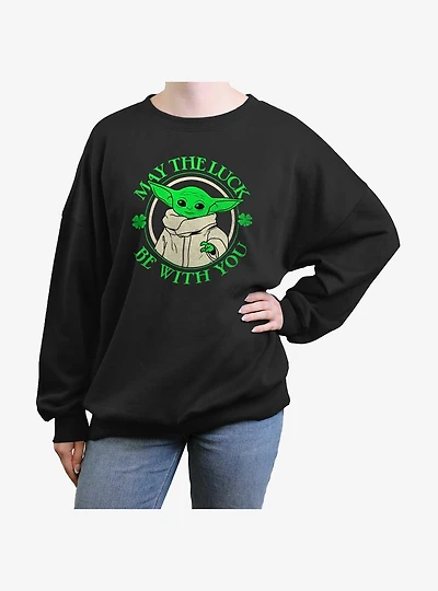 Star Wars The Mandalorian Luck Of Grogu Womens Oversized Sweatshirt