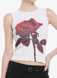 Daisy Street Red Rose & Rhinestone Girls Tank Top