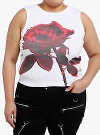 Daisy Street Red Rose & Rhinestone Girls Tank Top Plus Size