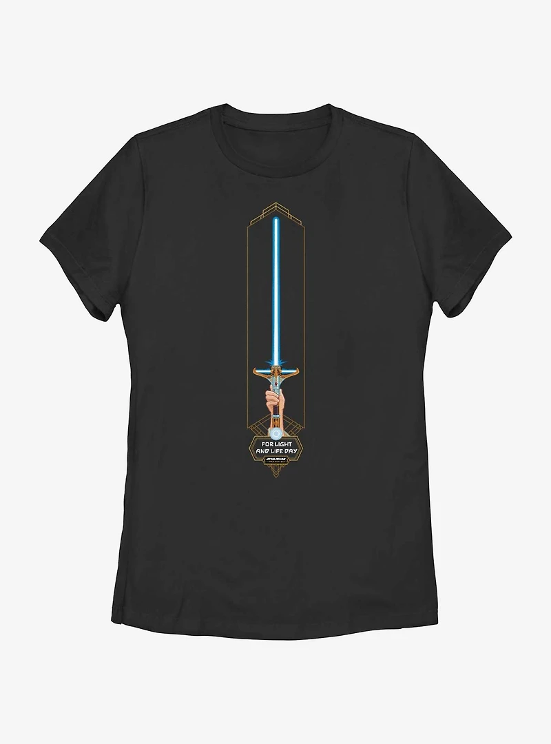 Star Wars Life Day High Republic Lightsaber Womens T-Shirt