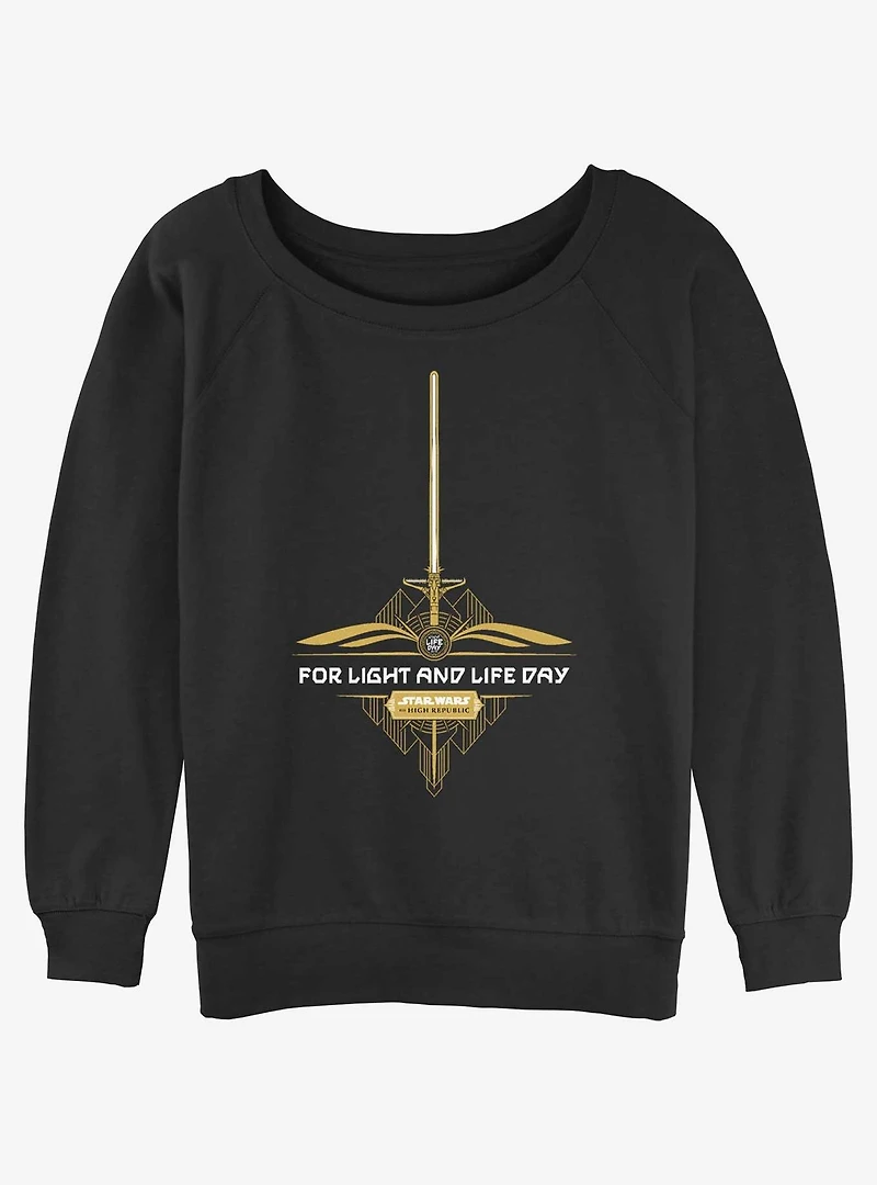 Star Wars Life Day The High Republic Lightsaber Womens Slouchy Sweatshirt