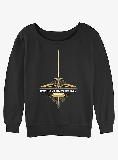 Star Wars Life Day The High Republic Lightsaber Womens Slouchy Sweatshirt