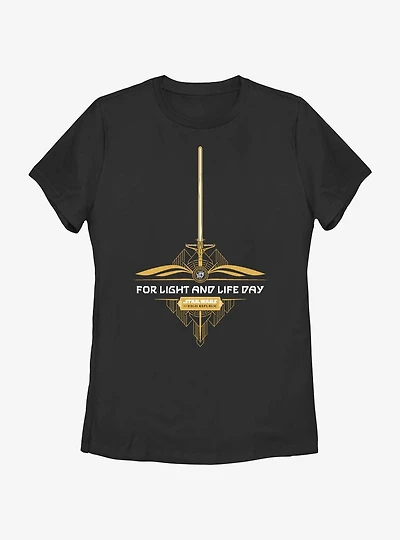 Star Wars Life Day The High Republic Lightsaber Womens T-Shirt