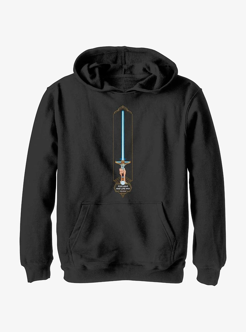 Star Wars Life Day High Republic Lightsaber Youth Hoodie