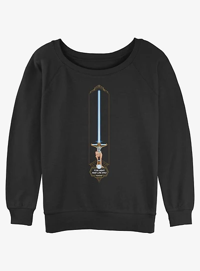 Star Wars Life Day High Republic Lightsaber Womens Slouchy Sweatshirt