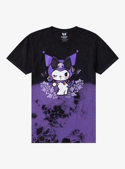 Kuromi Butterfly Split Dye Boyfriend Fit Girls T-Shirt