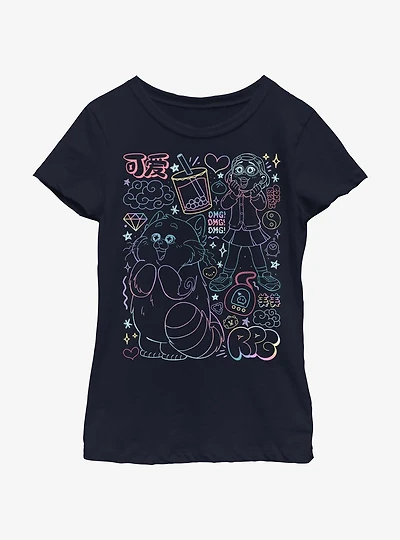 Disney Pixar Turning Red Super Doodle Youth Girls T-Shirt