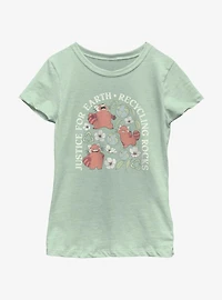 Disney Pixar Turning Red Justice For Earth Recycling Rocks Youth Girls T-Shirt