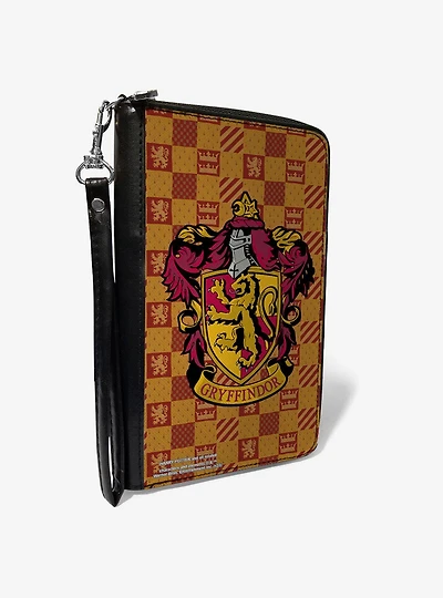 Harry Potter Gryffindor Crest Heraldry Checkers Zip Around Wallet