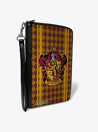 Harry Potter Gryffindor Crest Stripes Diamonds Zip Around Wallet