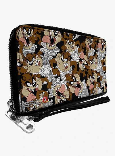 Looney Tunes Tasmanian Devil Vortex Poses Zip Around Wallet