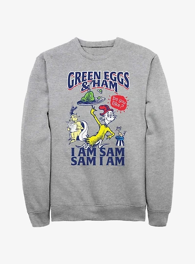 Dr. Seuss I Am Sam Green Eggs and Ham Sweatshirt