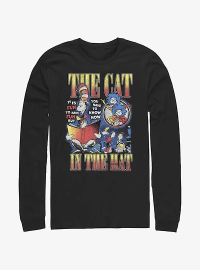 Dr. Seuss The Cat In The Hat Reading Book Long-Sleeve T-Shirt